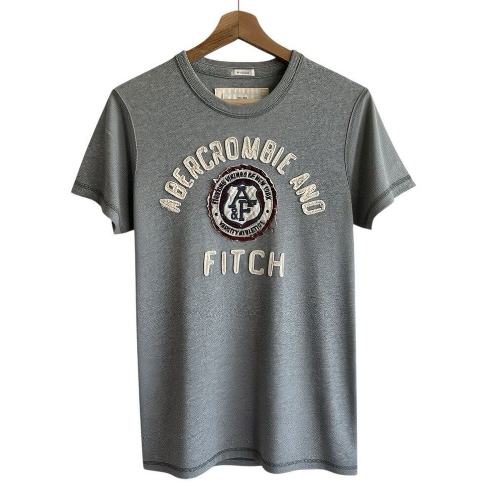 Y2K Abercrombie & Fitch Muscle T Shirt Sz S Gray Cotton Preppy
